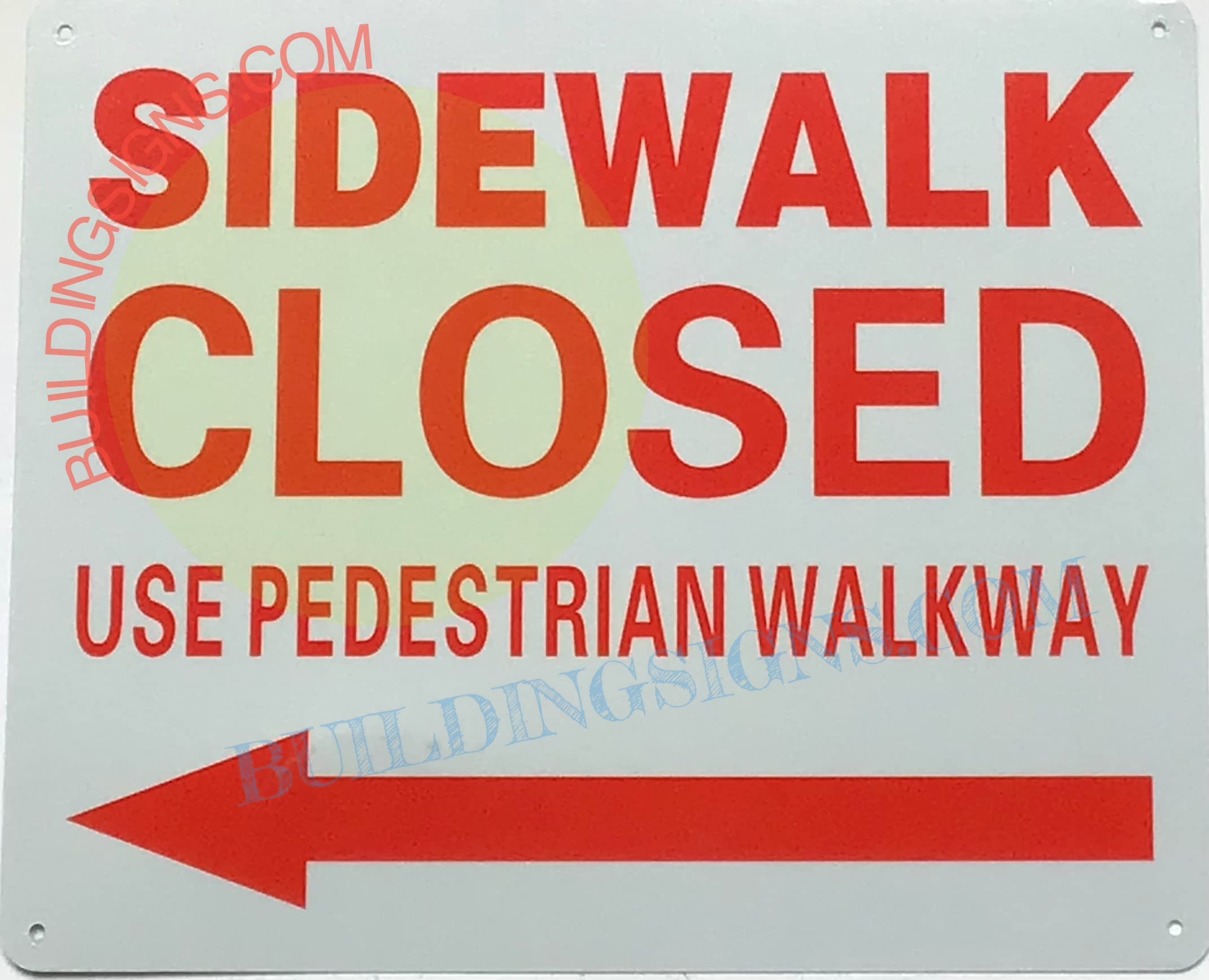 Amazon.com: SIDEWALK CLOSED USE PEDESTRIAN WALKWAY ARROW LEFT SIGN